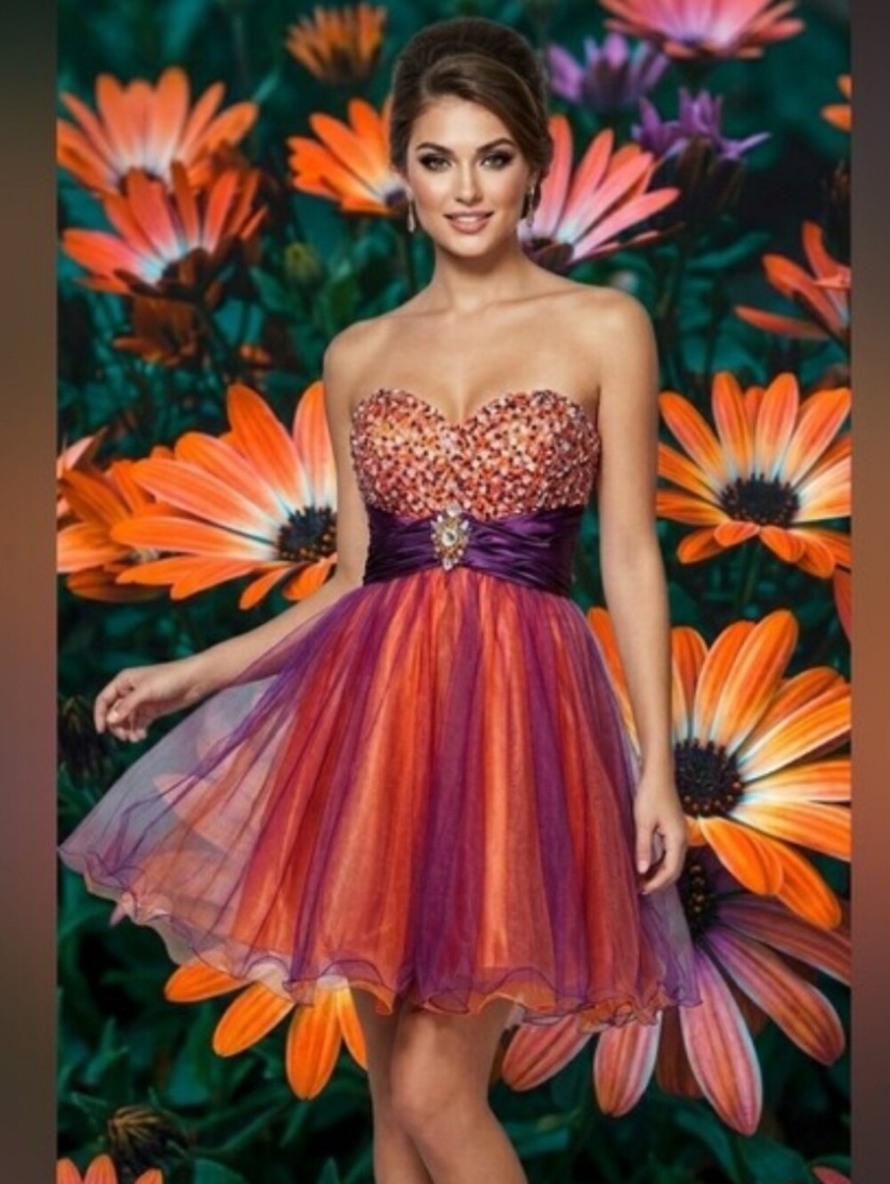 Cinderella Divine Mini Orange & Purple Dress